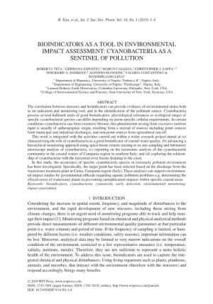 Bioindicators As a Tool in Environmental Impact Assessment: Cyanobacteria As a Sentinel of Pollution