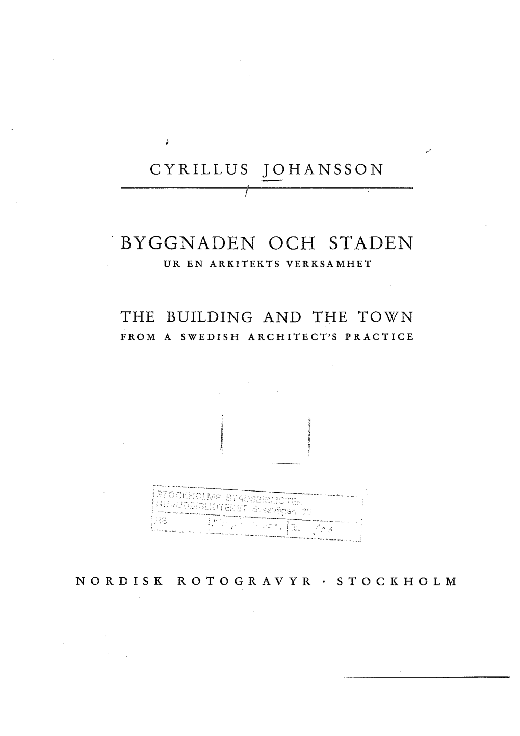 Byggnaden Och Staden