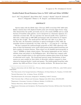 Double-Peaked Broad Emission Lines in NGC 4450 and Other Liners1