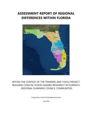 Assessment Report of Regional Differences Within Florida-July 2016