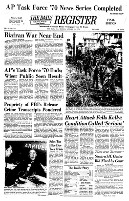 AP Task Force 70 News Series Completed Biafran War Near
