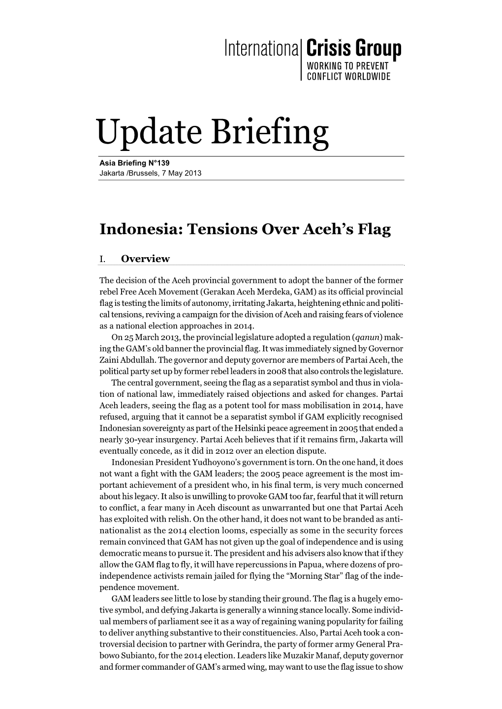 Indonesia: Tensions Over Aceh's Flag