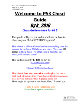 PS3 Cheat E-Book