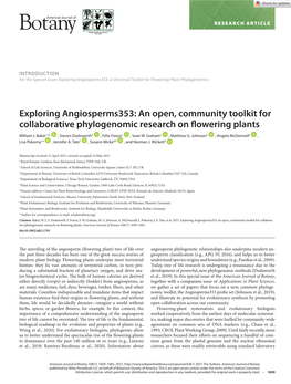 Exploring Angiosperms353: a Universal Toolkit for Flowering Plant Phylogenomics