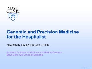 Genomic (Precision) Medicine for the Hospitalist