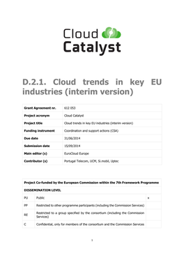 D.2.1. Cloud Trends in Key EU Industries (Interim Version)