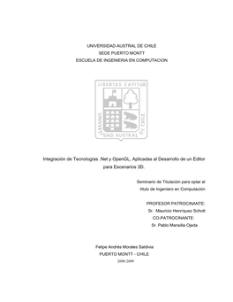 Universidad Austral De Chile Sede Puerto Montt Escuela De Ingenieria En Computacion