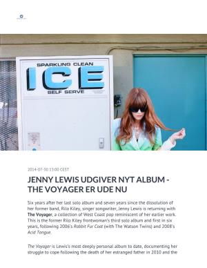 Jenny Lewis Udgiver Nyt Album - the Voyager Er Ude Nu