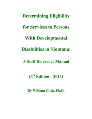 Eligibility Reference Manual