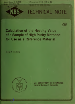 Calculation of the Heating Value of a Sample of High Purity Methane for Use As a Reference Material