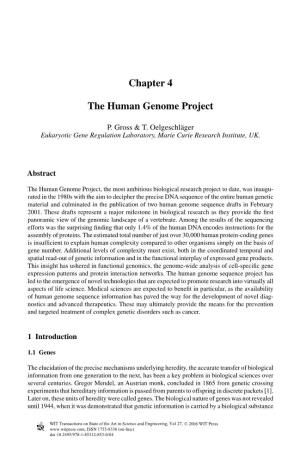 Chapter 4 the Human Genome Project