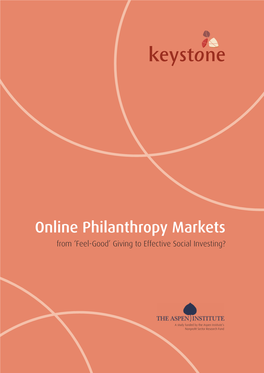 Online Philanthropy Markets from ‘Feel-Good’ Giving to Effective Social Investing?