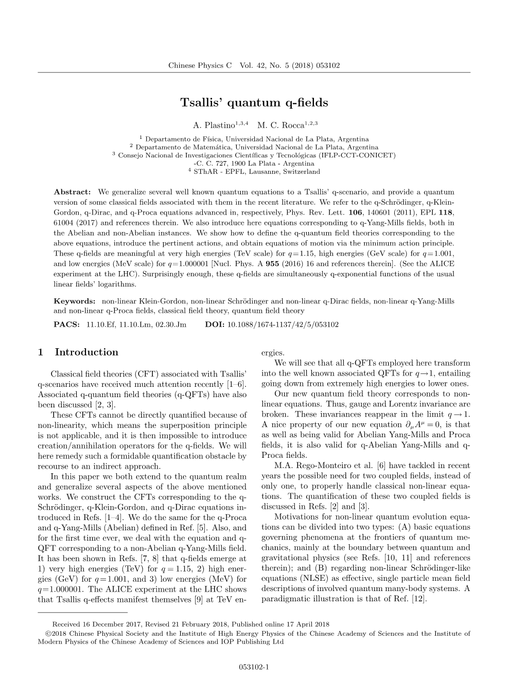 Tsallis' Quantum Q-Fields