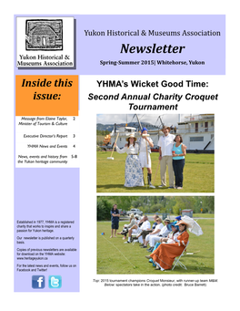 Newsletter Spring-Summer 2015| Whitehorse, Yukon