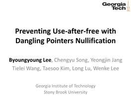 Preventing Use-After-Free with Dangling Pointers Nullification