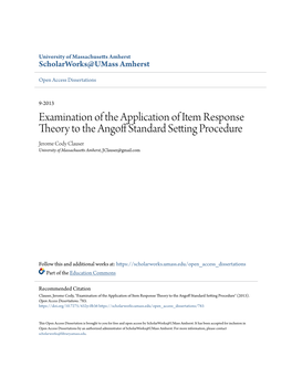 Examination of the Application of Item Response Theory to the Angoff Standard Setting Procedure