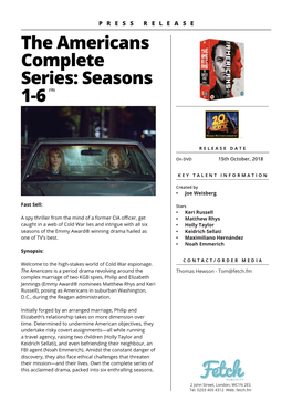 The Americans Seasons 1-6 Press Release.Indd