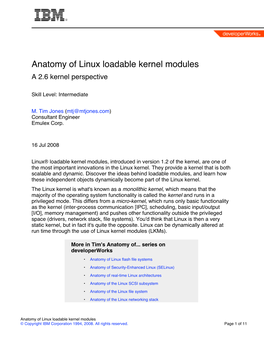 Anatomy of Linux Loadable Kernel Modules a 2.6 Kernel Perspective