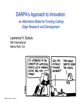 DARPA's Approach to Innovation