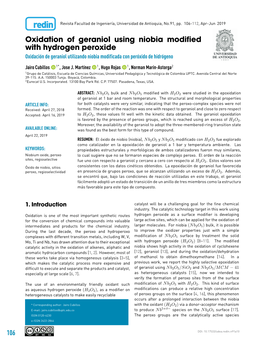 Oxidation of Geraniol Using Niobia Modified With