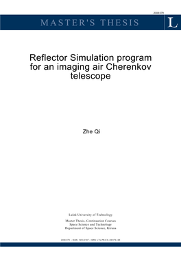 Reflector Simulation Program for an Imaging Air Cherenkov Telescope