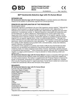 BD™ Gardnerella Selective Agar with 5% Human Blood