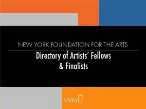 Directory of Artists' Fellows & Finalists