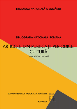 Articole Din Publicaõii Periodice. Culturå Anul XIX/Nr