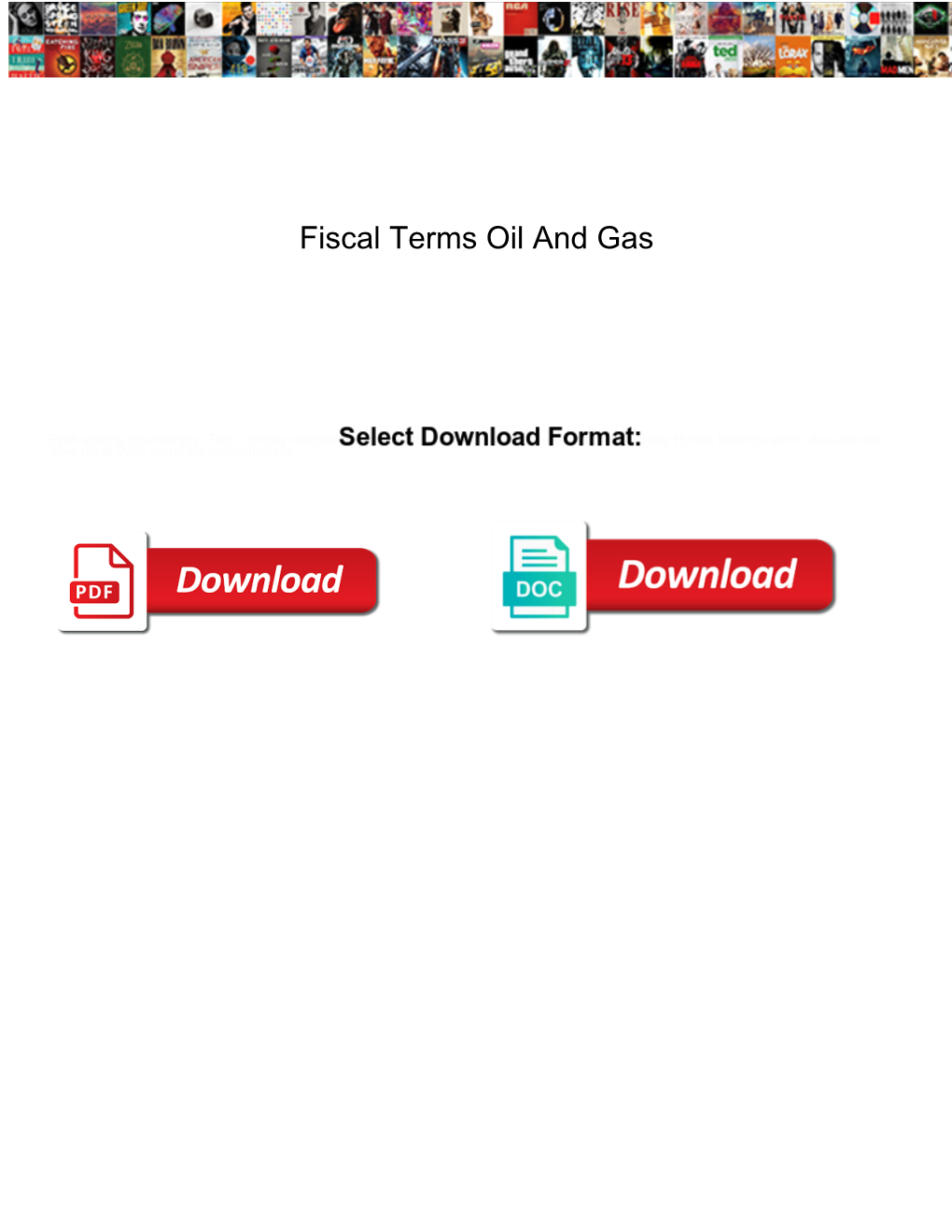 Fiscal Terms Oil and Gas