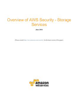 Overview of AWS Security - Storage Services