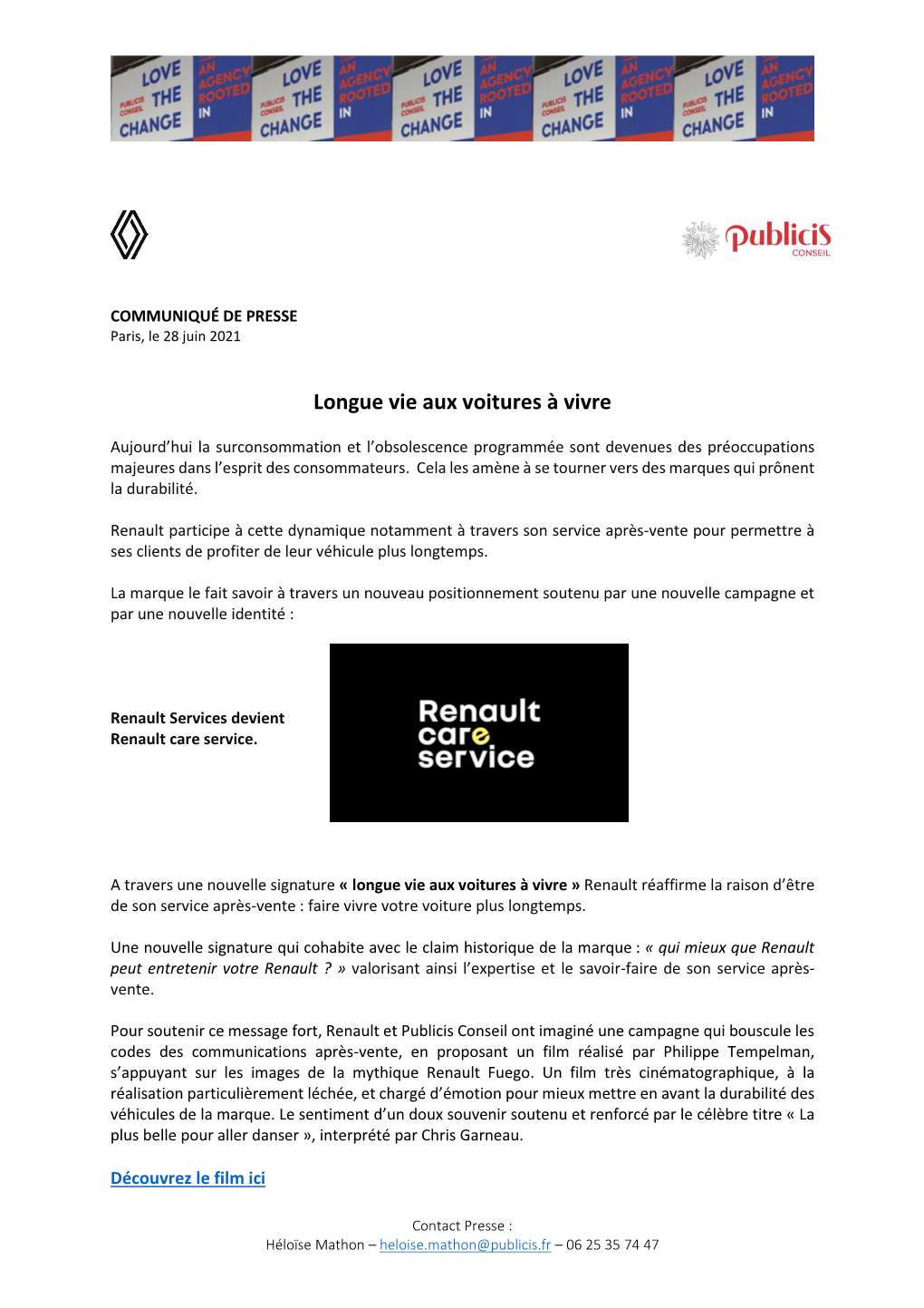 28 Juin 2021 Renault Care Service, Longue Vie Aux Voitures À Vivre
