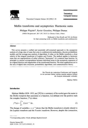 Mellin Transforms and Asymptotics: Harmonic Sums