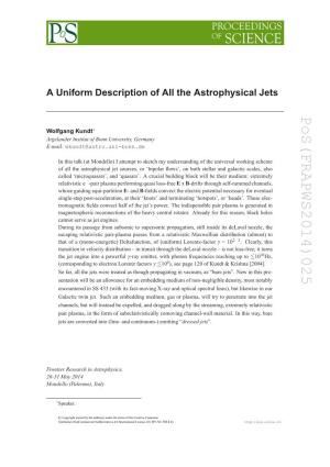 Uniform Description of All the Astrophysical Jets