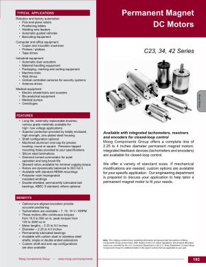 Permanent Magnet DC Brush Motors Technical Data Sheet