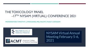 The Toxicology Panel -17Th Nysam (Virtual) Conference 2021