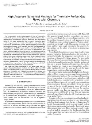 High Accuracy Numerical Methods for Thermally Perfect Gas Flows with Chemistry