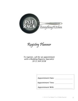 The Pot Rack Registry Planner