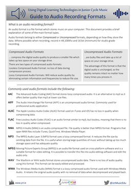 Guide to Audio Recording Formats
