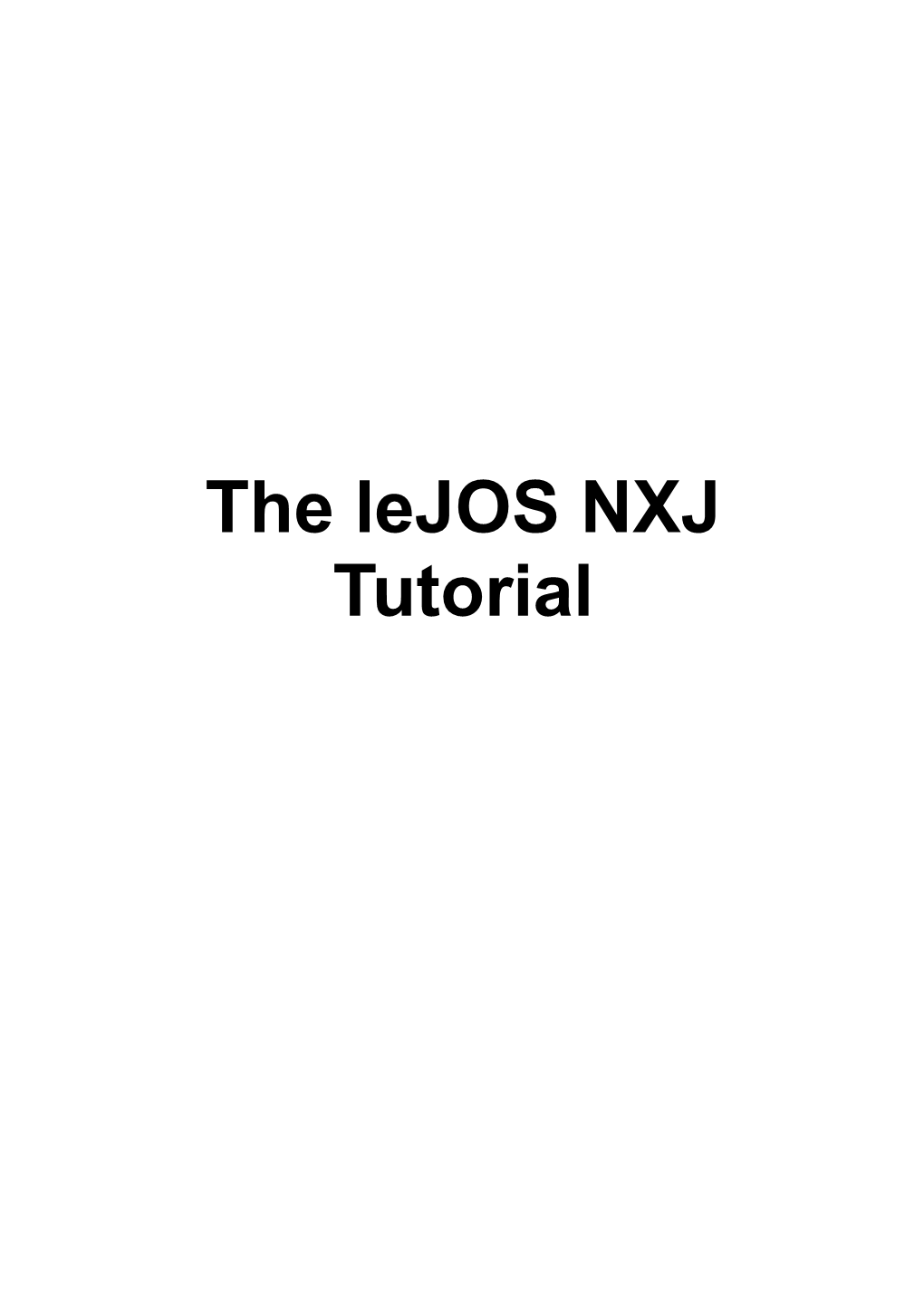 Lejos NXJ Tutorial