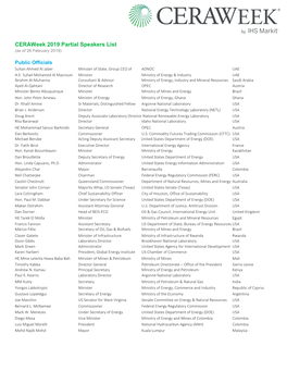 Ceraweek 2019 Partial Speakers List (As of 26 February 2019)