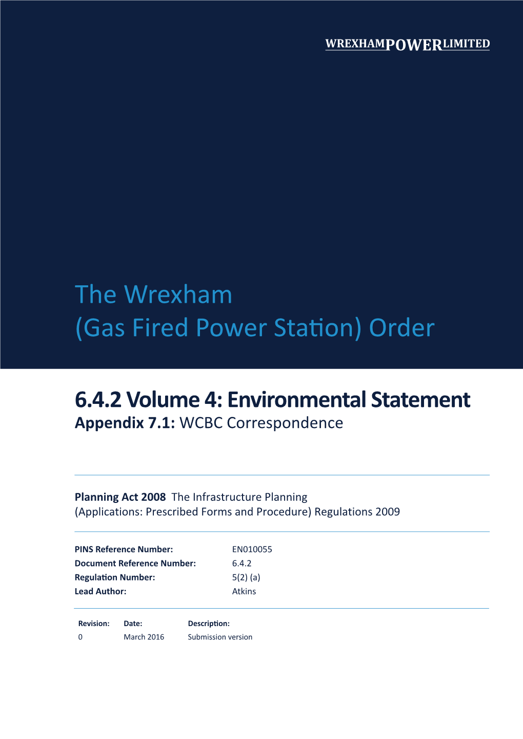 6.4.2 WEC ES CH07 Appendix 7.1 WCBC Correspondence