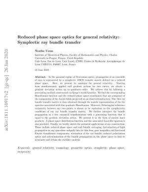 Reduced Phase Space Optics for General Relativity: Symplectic Ray Bundle Transfer 2