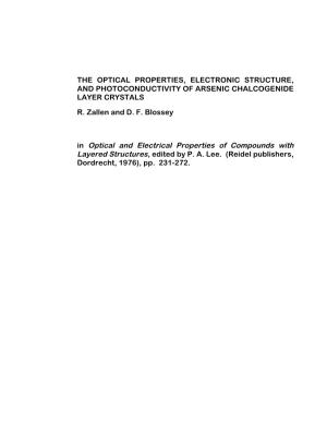 "The Optical Properties, Electronic Structure, and Photoconductivity Of
