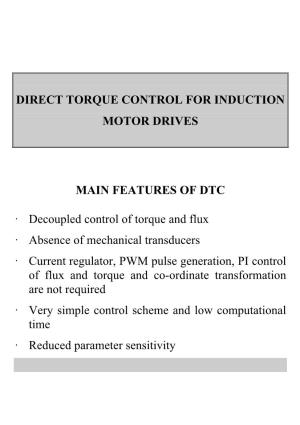 Direct Torque Control of Induction Motors