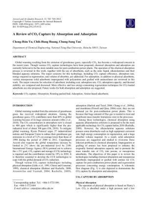 A Review of CO2 Capture by Absorption and Adsorption