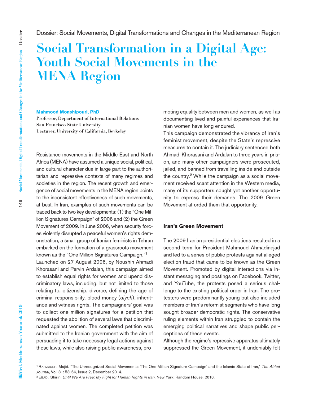 Youth Social Movements in the MENA Region