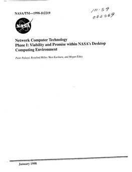 Viability and Promise Within NASA's Desktop Computing Environment