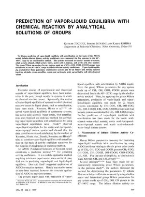 Prediction of Vapor-Liquid Equilibria with Chemical Reaction by Analytical Solutions of Groups