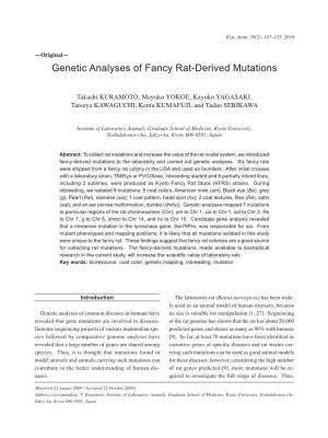 Genetic Analyses of Fancy Rat-Derived Mutations