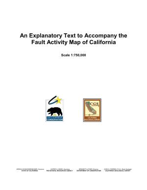 Explanitory Text to Accompany the Fault Activity Map of California